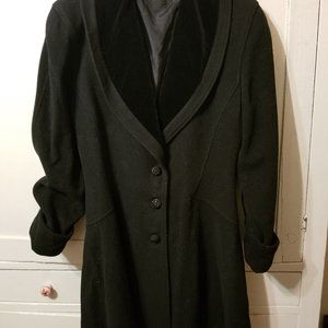 Black Wool/Cashmere Coat